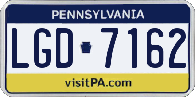 PA license plate LGD7162