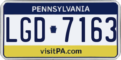 PA license plate LGD7163