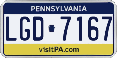 PA license plate LGD7167