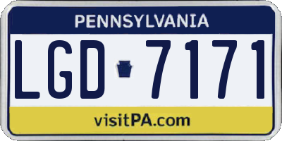 PA license plate LGD7171