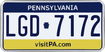 PA license plate LGD7172