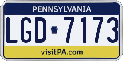 PA license plate LGD7173