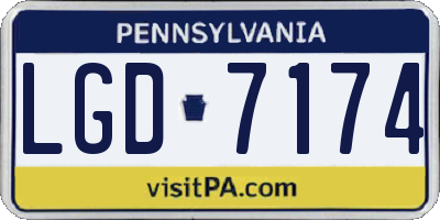 PA license plate LGD7174