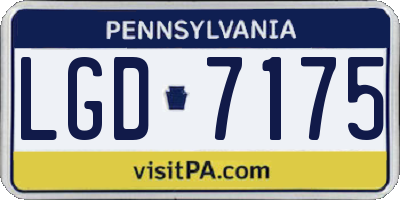 PA license plate LGD7175
