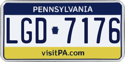 PA license plate LGD7176