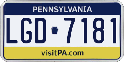 PA license plate LGD7181