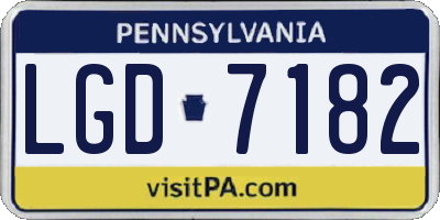 PA license plate LGD7182