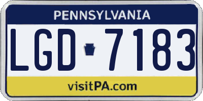 PA license plate LGD7183