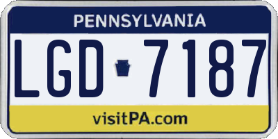 PA license plate LGD7187