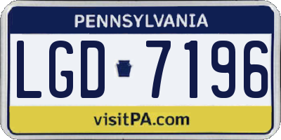 PA license plate LGD7196