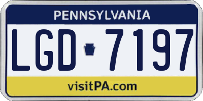 PA license plate LGD7197