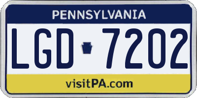 PA license plate LGD7202
