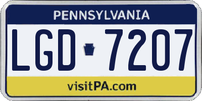 PA license plate LGD7207