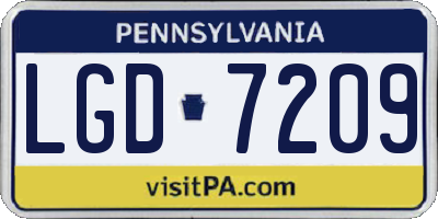 PA license plate LGD7209