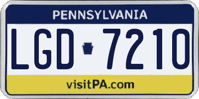 PA license plate LGD7210