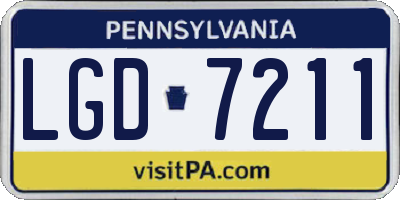 PA license plate LGD7211