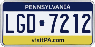 PA license plate LGD7212