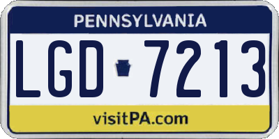 PA license plate LGD7213