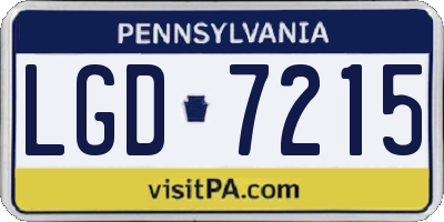 PA license plate LGD7215