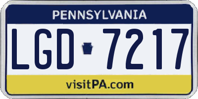 PA license plate LGD7217