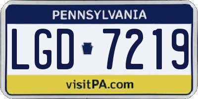 PA license plate LGD7219