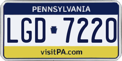 PA license plate LGD7220