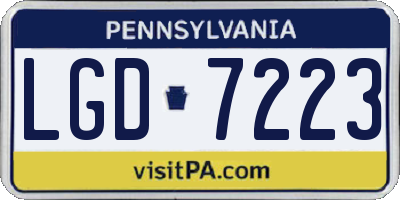 PA license plate LGD7223