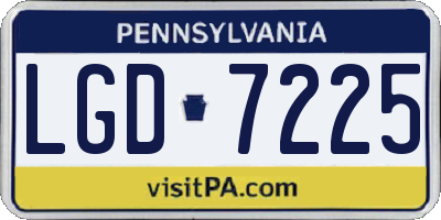 PA license plate LGD7225
