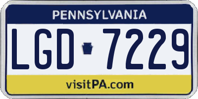PA license plate LGD7229
