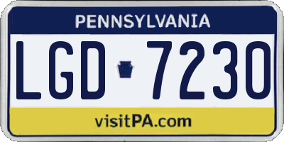 PA license plate LGD7230