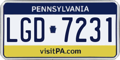PA license plate LGD7231