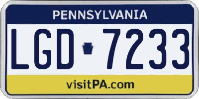 PA license plate LGD7233