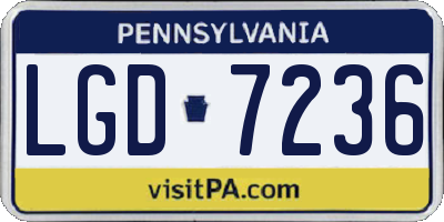 PA license plate LGD7236