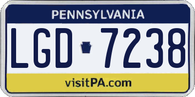 PA license plate LGD7238