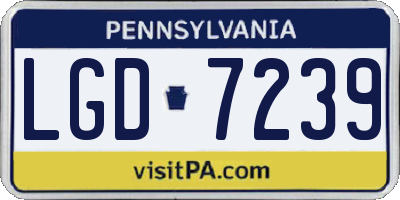 PA license plate LGD7239