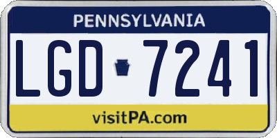 PA license plate LGD7241