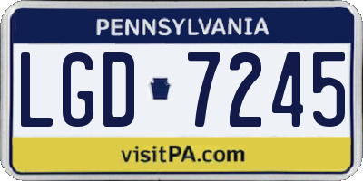 PA license plate LGD7245