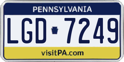PA license plate LGD7249