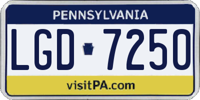 PA license plate LGD7250