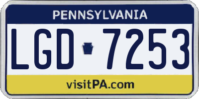 PA license plate LGD7253