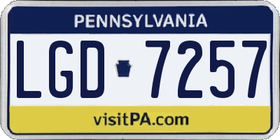 PA license plate LGD7257