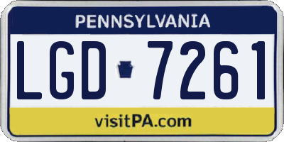 PA license plate LGD7261