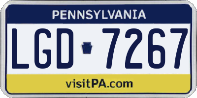 PA license plate LGD7267