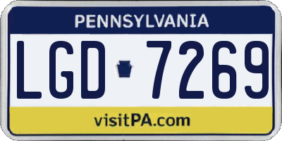 PA license plate LGD7269