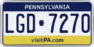 PA license plate LGD7270