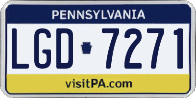 PA license plate LGD7271