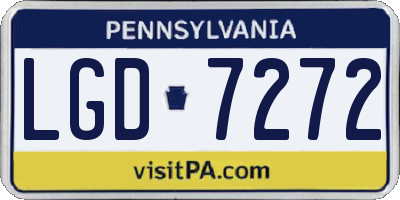 PA license plate LGD7272