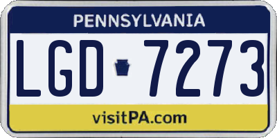 PA license plate LGD7273