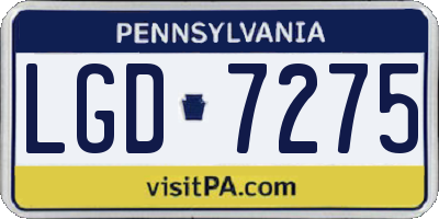 PA license plate LGD7275