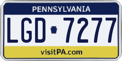 PA license plate LGD7277